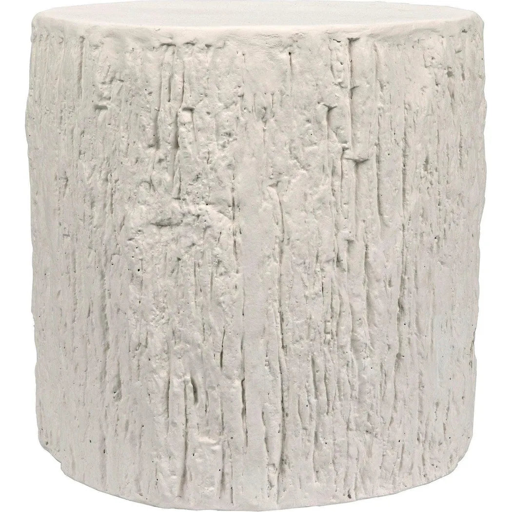 Noir Trunk Side Table, White Fiber Cement
