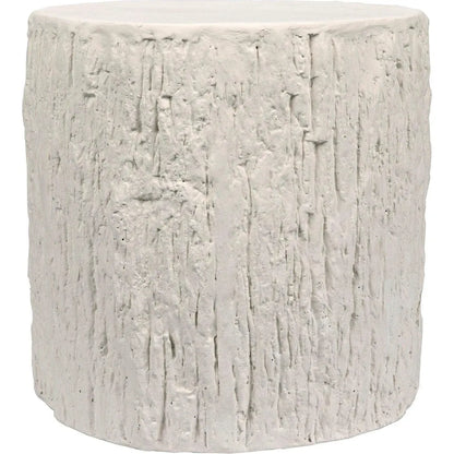 Noir Trunk Side Table, White Fiber Cement
