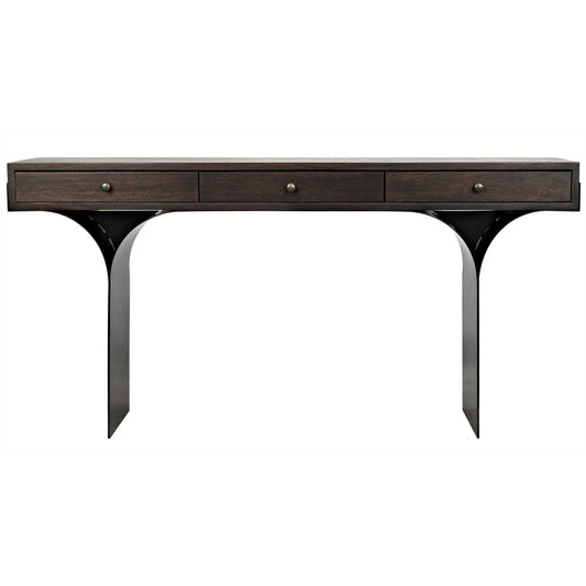 Truss Desk, Ebony Walnut with Steel Legs Unique Contemporary Desk-Home Office Desks-Noir-Sideboards and Things