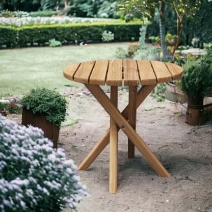 Tulum Round Teak Outdoor Side Table-Outdoor Side Tables-HiTeak-Sideboards and Things