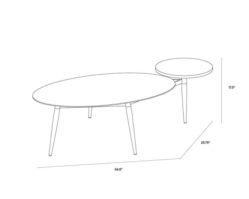 SUNPAN Tuner Iron Topped Oval Coffee Table