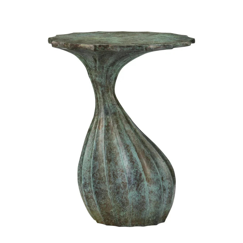 Tunis Rustic Verdigris Cast Aluminum Accent Table