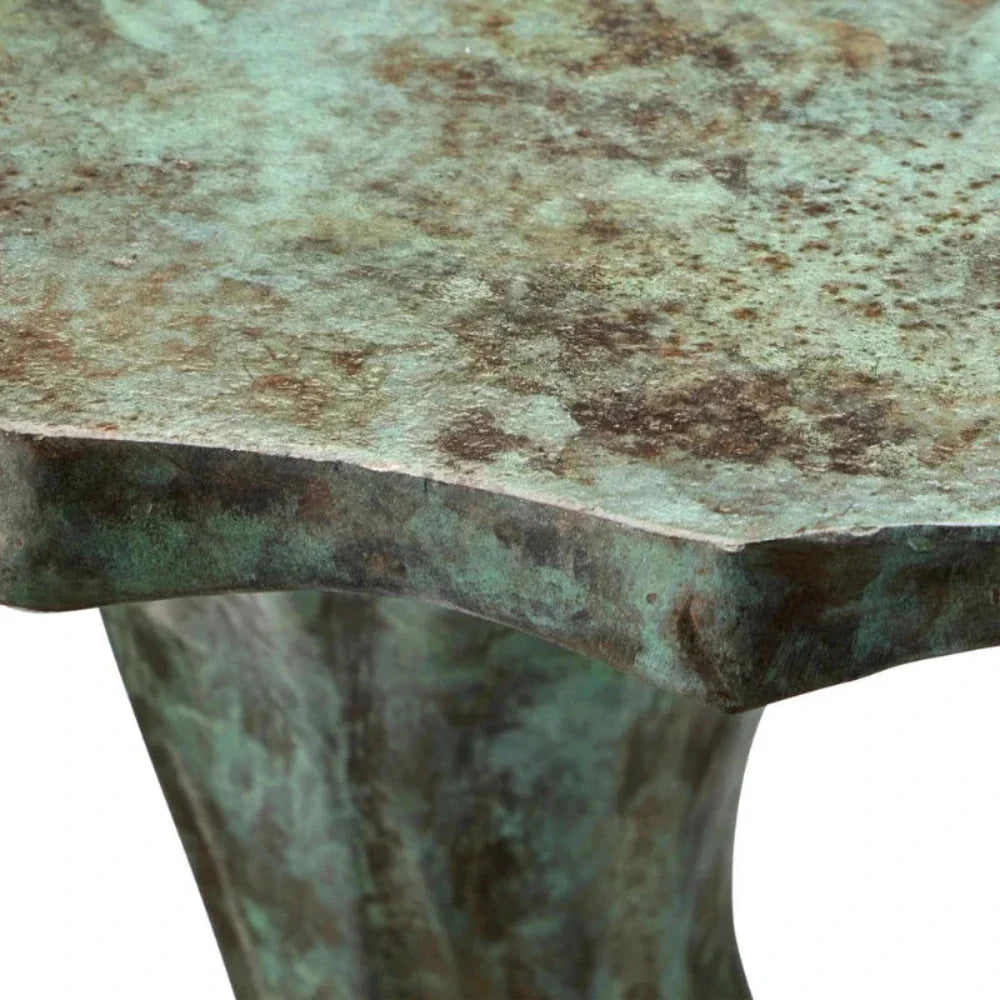 Tunis Rustic Verdigris Cast Aluminum Accent Table