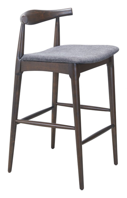 Zuo Modern Tuzka Grey Fabric Barstool 2PC