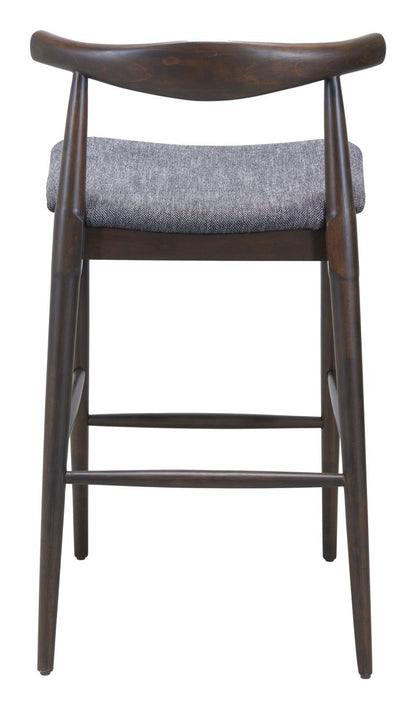 Zuo Modern Tuzka Grey Fabric Barstool 2PC