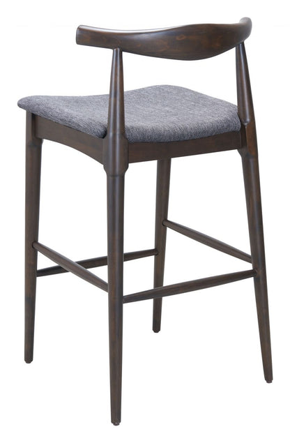 Zuo Modern Tuzka Grey Fabric Barstool 2PC