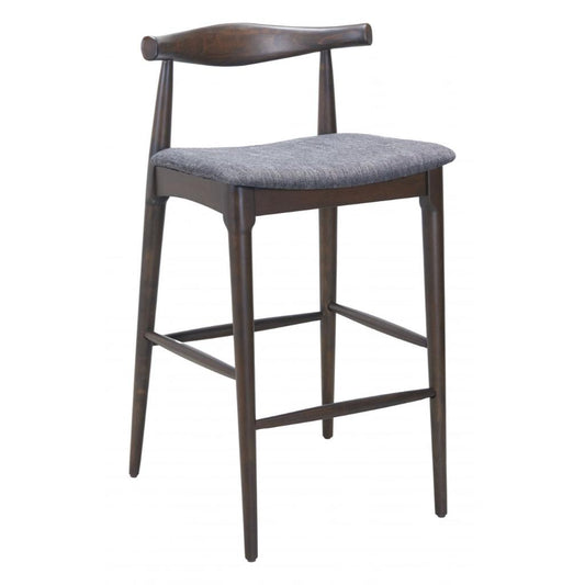 Zuo Modern Tuzka Grey Fabric Barstool 2PC