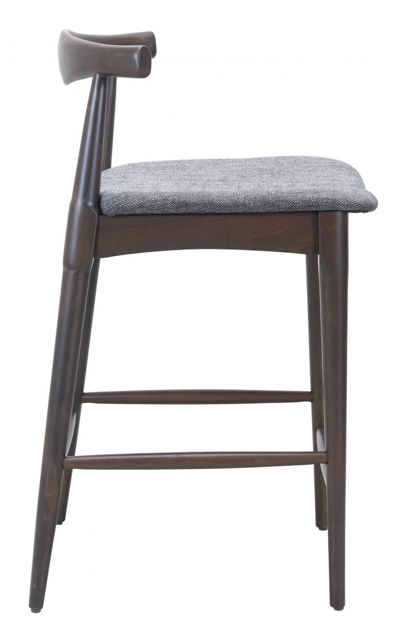 Zuo Modern Tuzka Grey Fabric Counter Stool 2PC