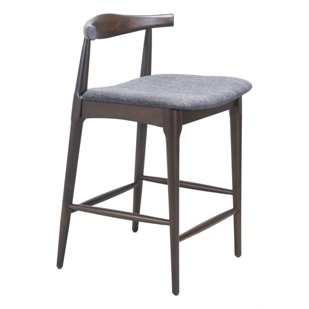 Zuo Modern Tuzka Grey Fabric Counter Stool 2PC