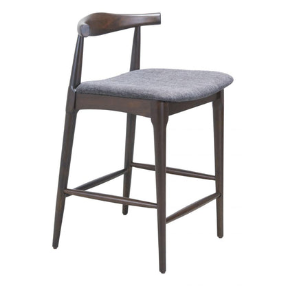 Zuo Modern Tuzka Grey Fabric Counter Stool 2PC