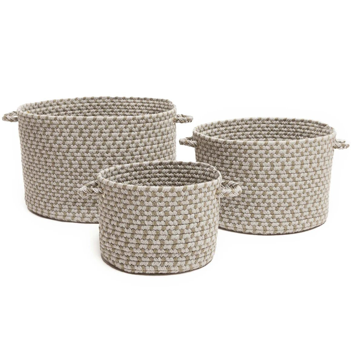 Rhody Rug Twin River Braided Handmade Basket 3PC