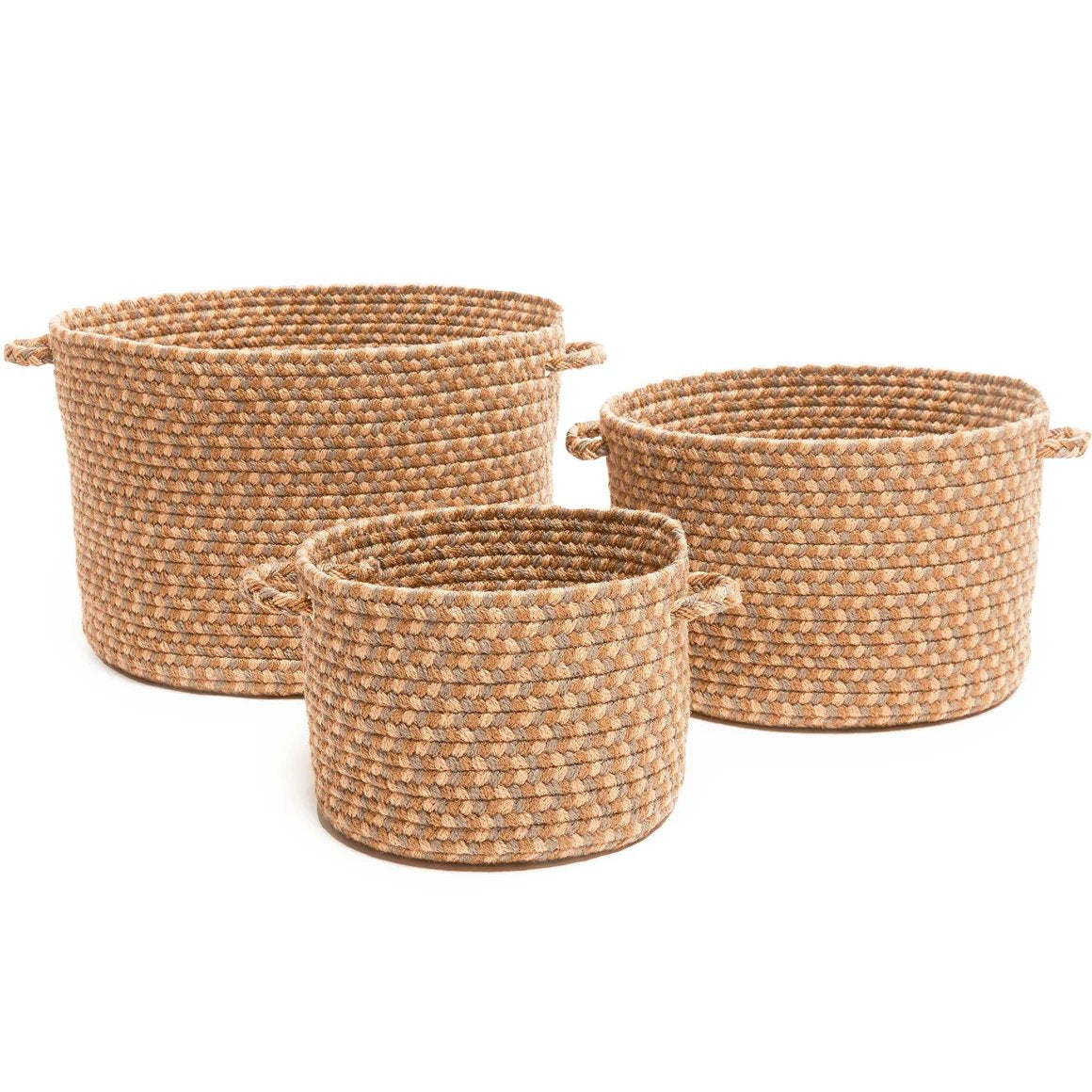 Rhody Rug Twin River Braided Handmade Basket 3PC