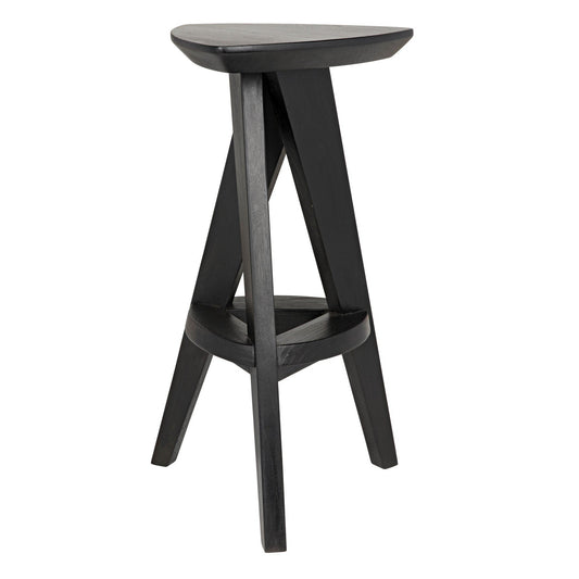 Twist Wood Black Counter Stool-Counter Stools-Noir-Sideboards and Things