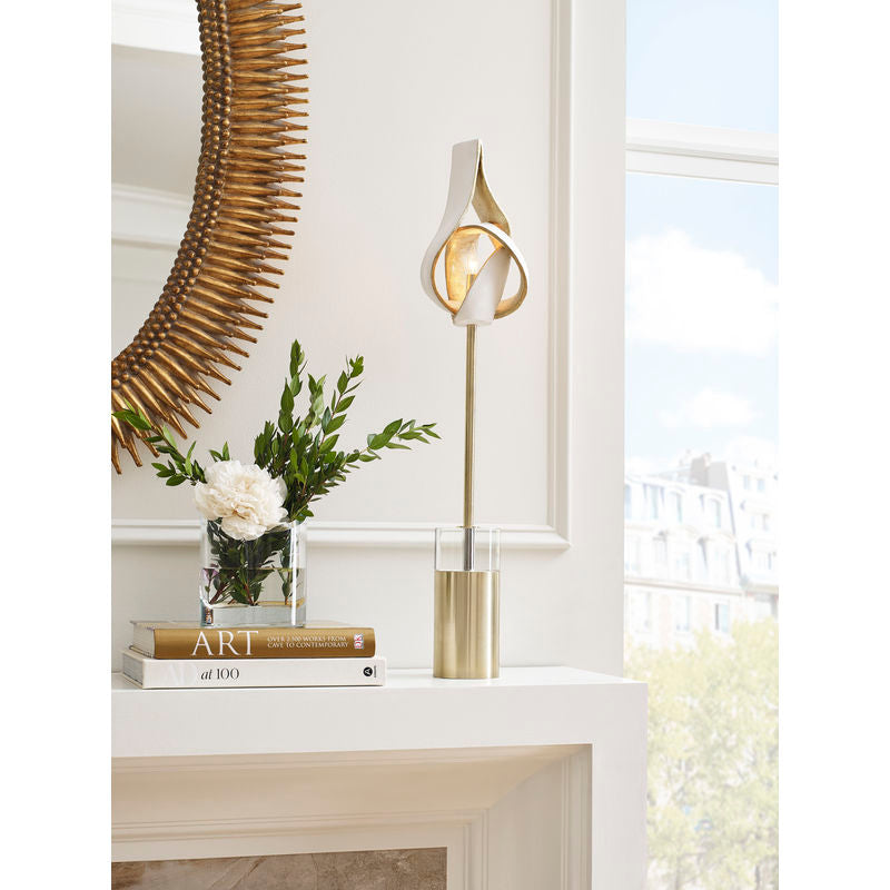 Wildwood Twister Tear Brass Base Table Lamp