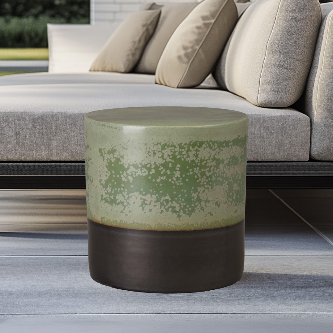 Emissary Two-Tone 18"Dia Ceramic Garden Stool