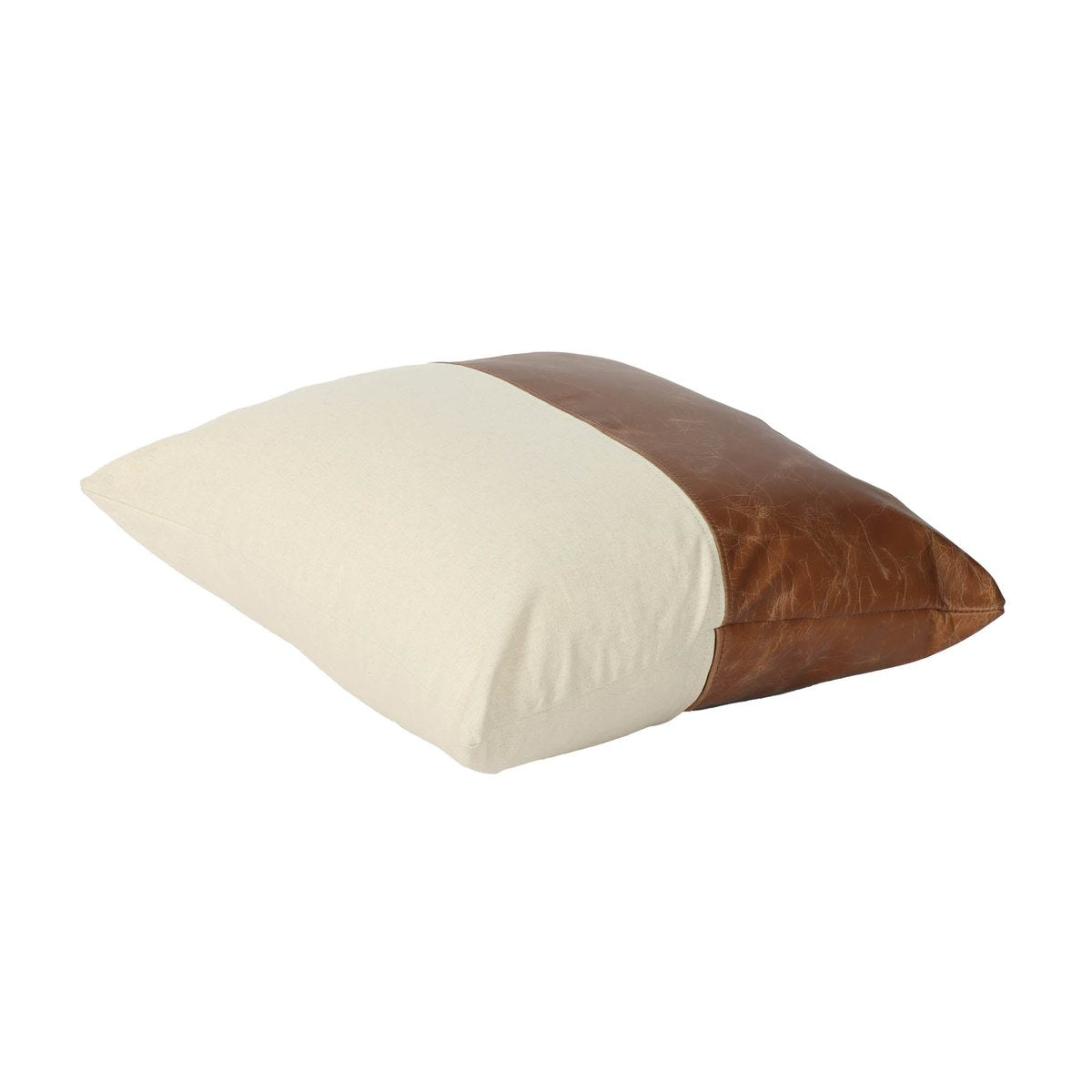 LH Home Two Tone Leather Decorative Throw Pillow