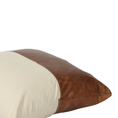 LH Home Two Tone Leather Decorative Throw Pillow