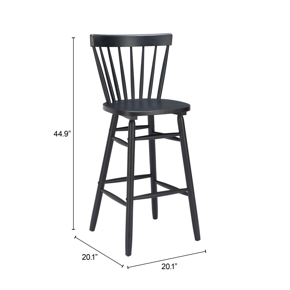 Zuo Modern Tyce Painted Wood Barstool 2PC