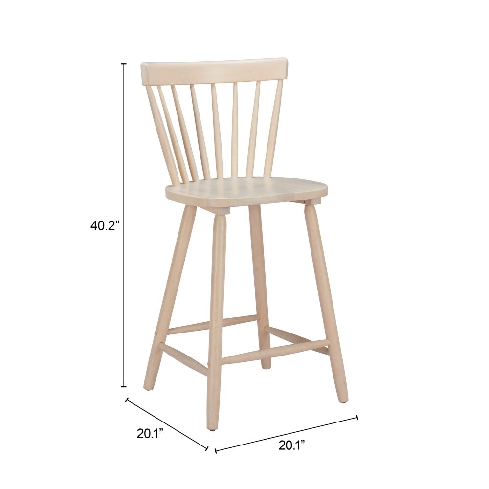 Zuo Modern Tyce Painted Wooden Counter Stool 2PC