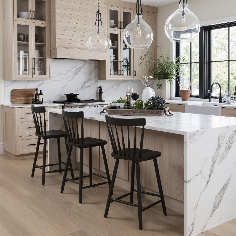 Zuo Modern Tyce Painted Wooden Counter Stool 2PC