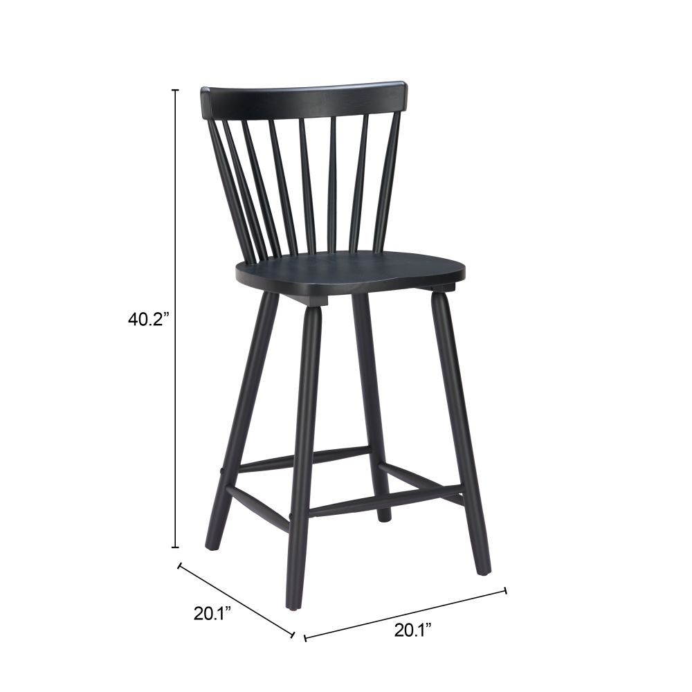 Zuo Modern Tyce Painted Wooden Counter Stool 2PC