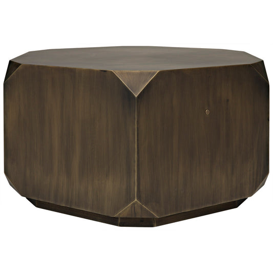 Tytus Steel Geometric Coffee Table With Aged Brass Finish-Coffee Tables-Noir-Sideboards and Things