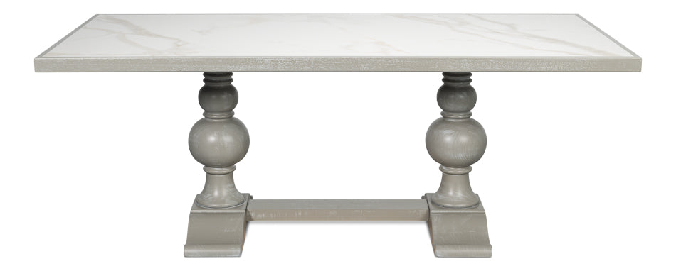 Sarreid Trestle Porcelain Rectangular Dining Table