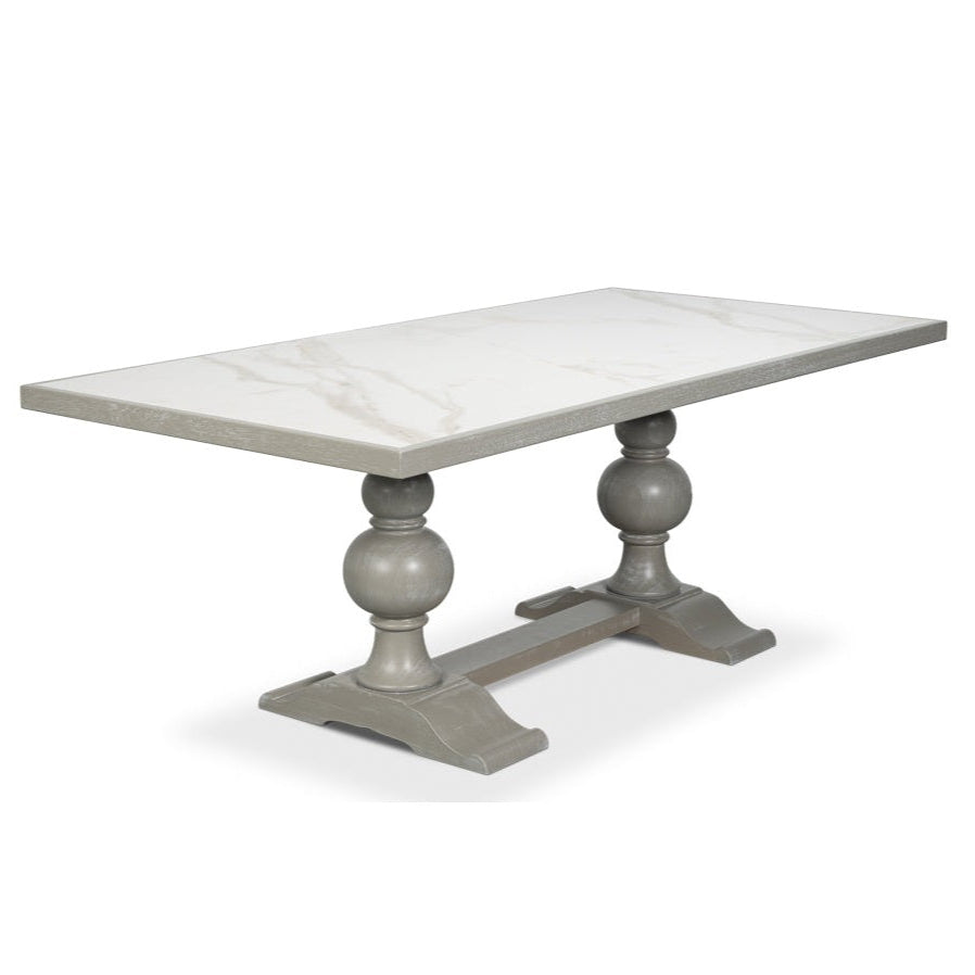 Sarreid Trestle Porcelain Rectangular Dining Table