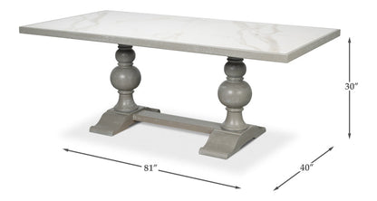 Sarreid Trestle Porcelain Rectangular Dining Table