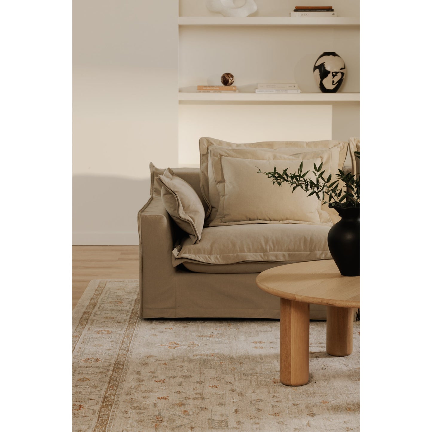 Olivia Polyester Upholstered Ottoman