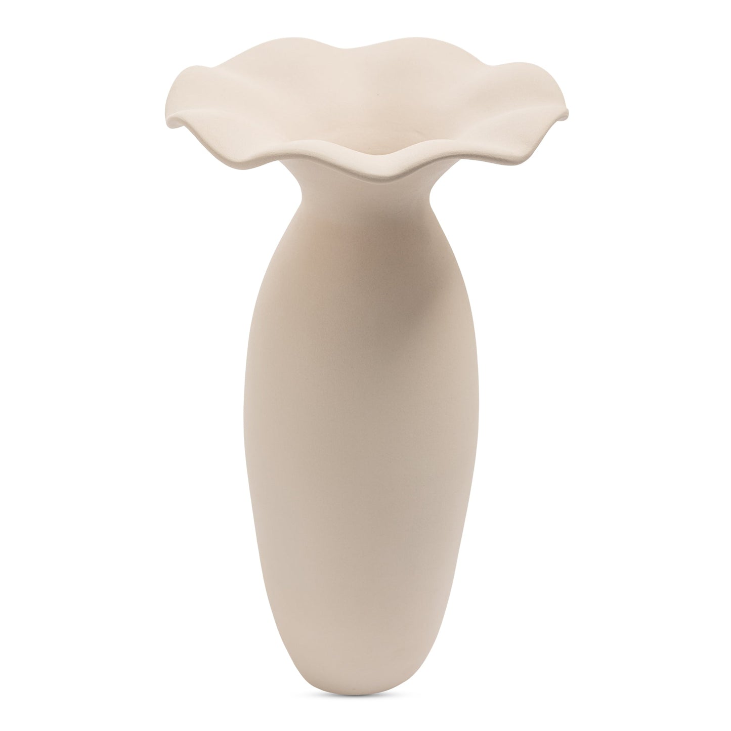 Ruffle 16In Terracotta Beige Descorative Vessel