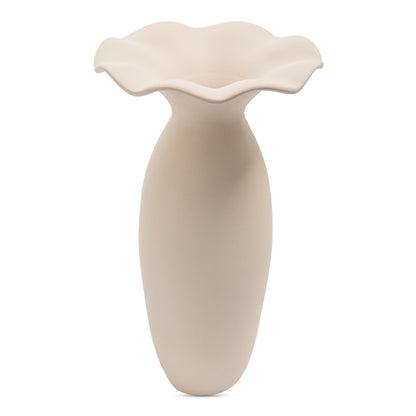 Ruffle 16In Terracotta Beige Descorative Vessel