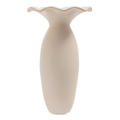 Ruffle 16In Terracotta Beige Descorative Vessel