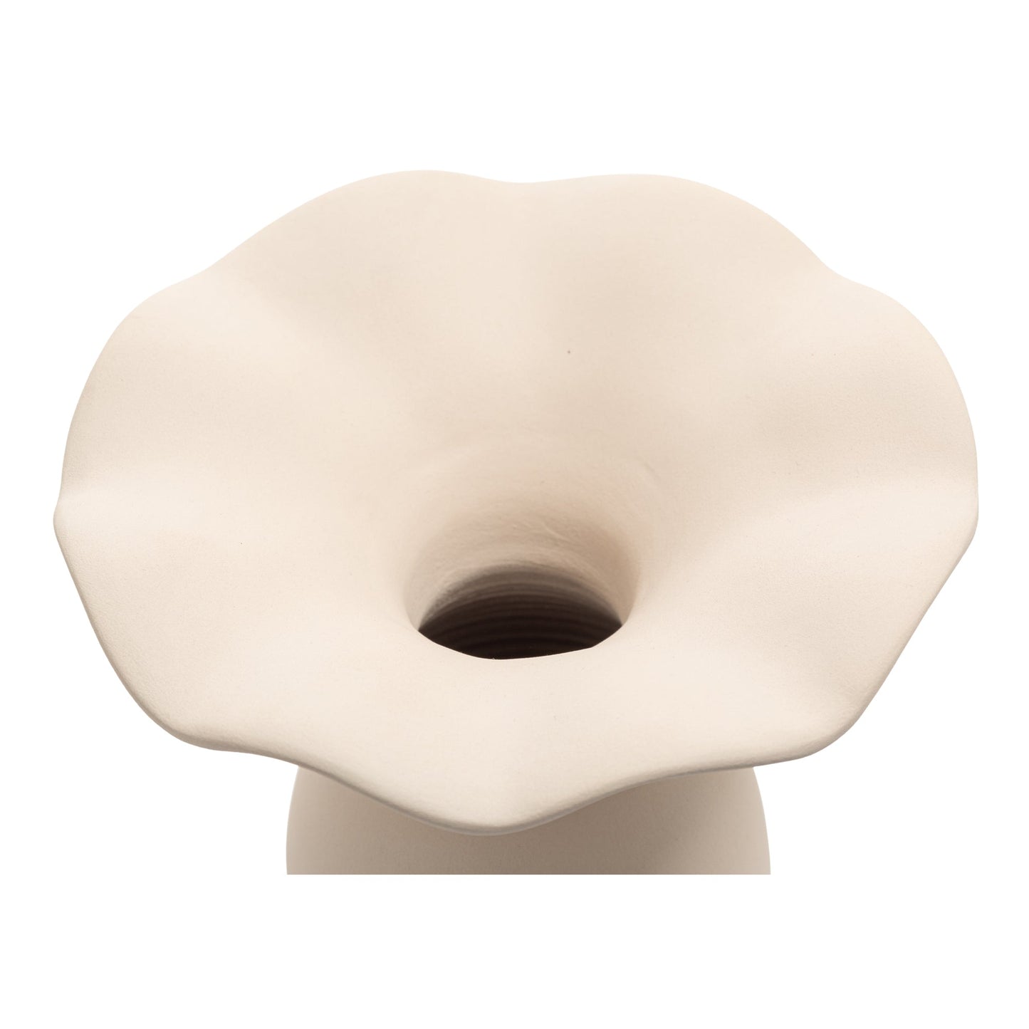 Ruffle 16In Terracotta Beige Descorative Vessel