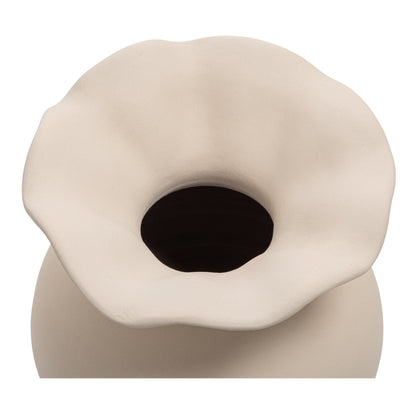 Ruffle 12In Terracotta Beige Descorative Vessel