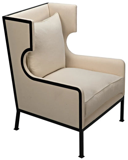 Franz Steel Framed Fabric Upholstered Armchair