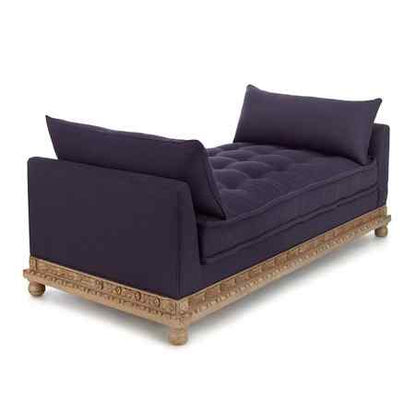 Peninsula Home Mila Navy Blue Fabric Chaise