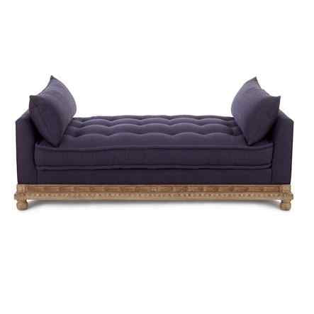 Peninsula Home Mila Navy Blue Fabric Chaise