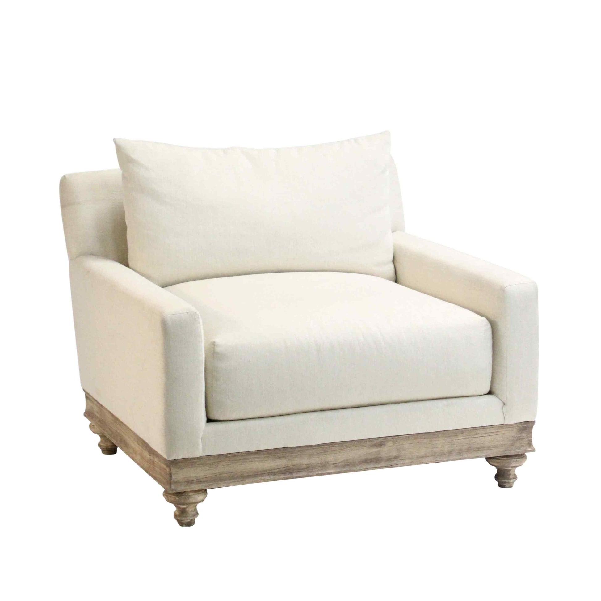 Peninsula Home Charly White Fabric Living Room Chair