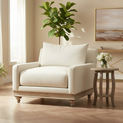 Peninsula Home Charly White Fabric Living Room Chair