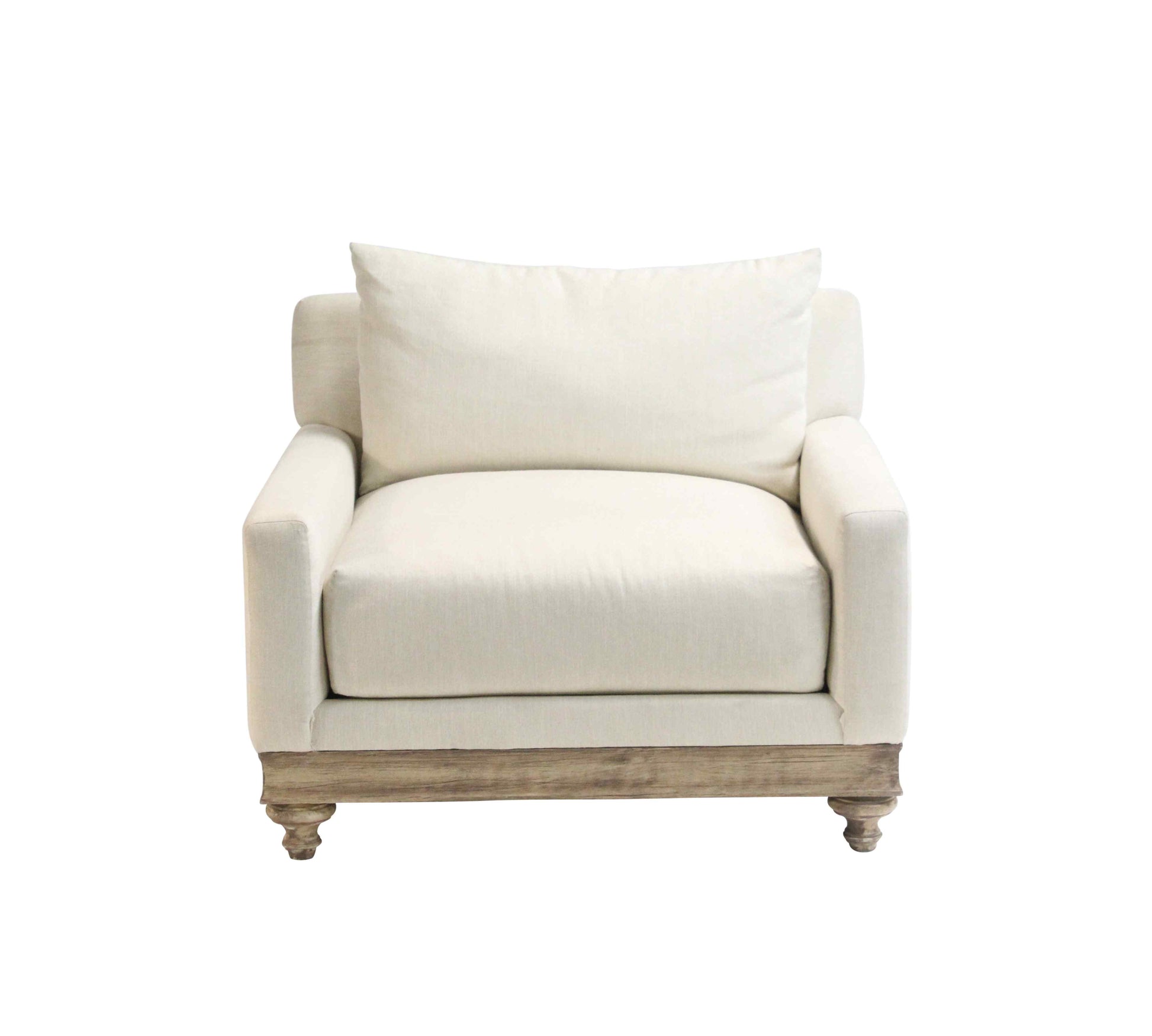 Peninsula Home Charly White Fabric Living Room Chair