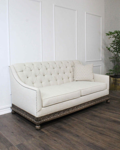 Peninsula Home Estancia White Fabric Sofa