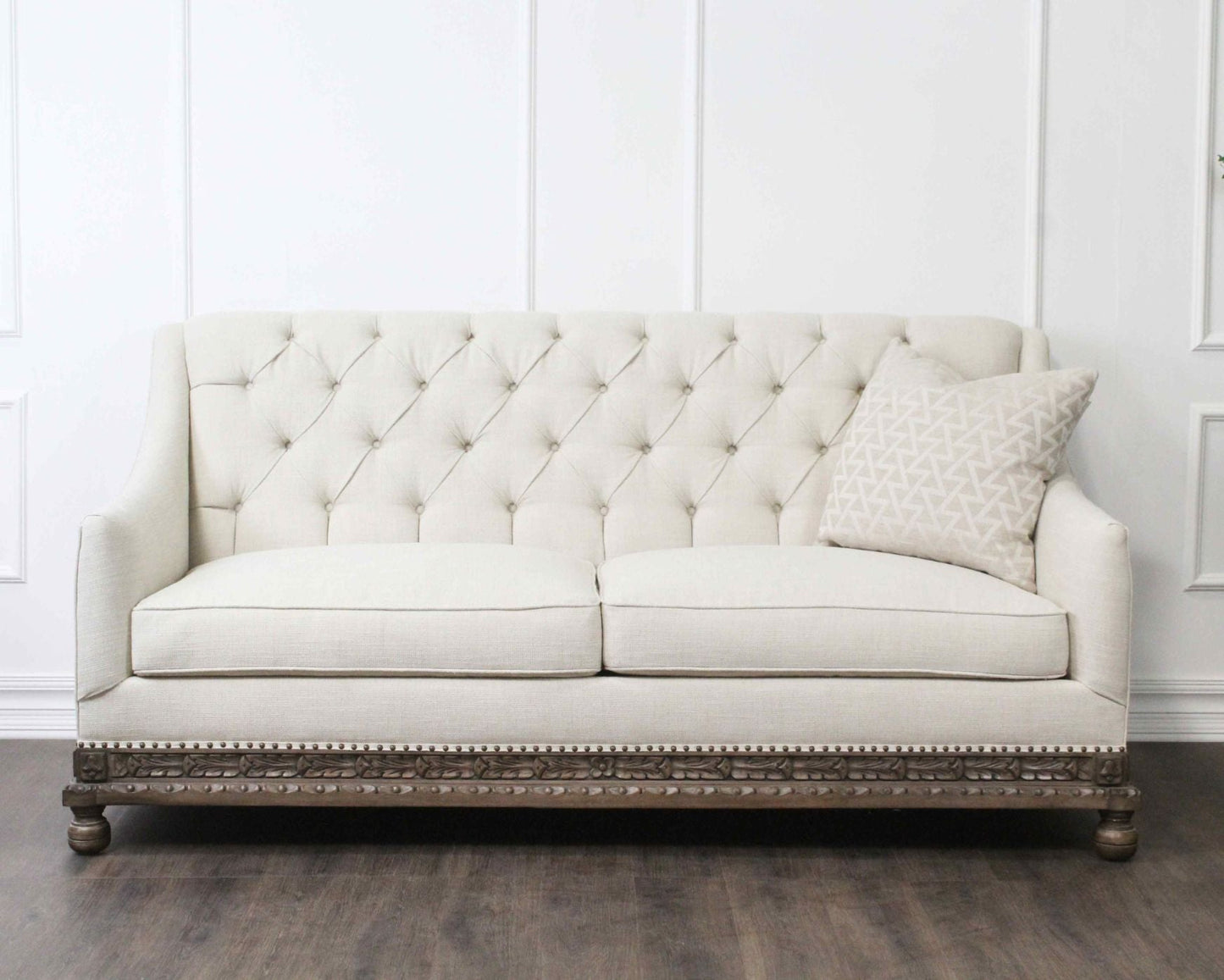 Peninsula Home Estancia White Fabric Sofa