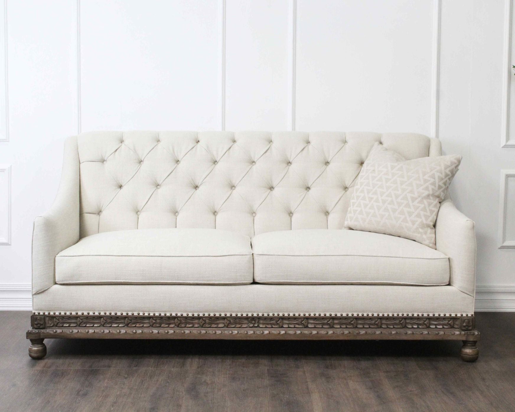 Peninsula Home Estancia White Fabric Sofa