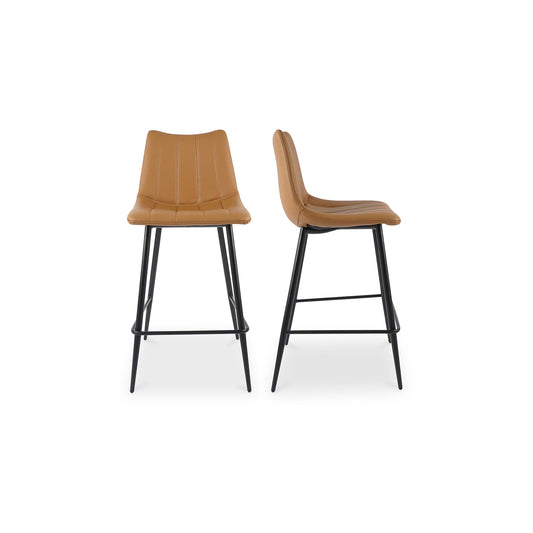 Alibi Vegan Leather Upholstered Counter Stool (Set of 2)