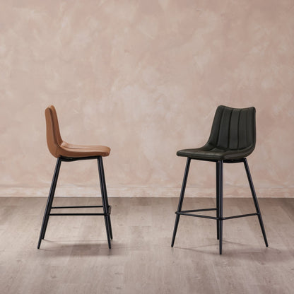 Moe's Home Alibi Vegan Leather Barstool 2PC