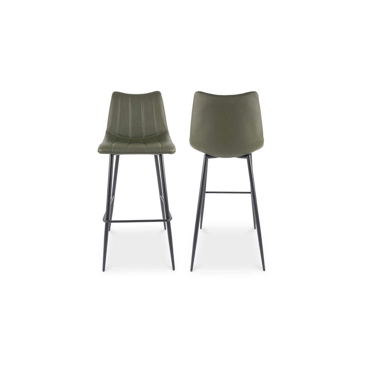 Moe's Home Alibi Vegan Leather Barstool 2PC