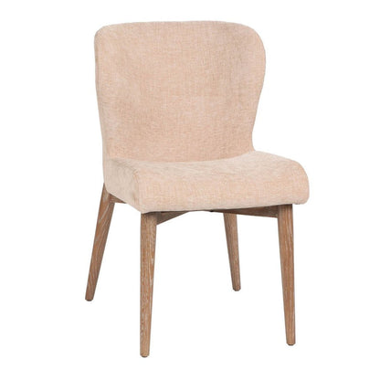 LH Home Uffizi Champagne Chenille Fabric Dining Chair (Set of 2)