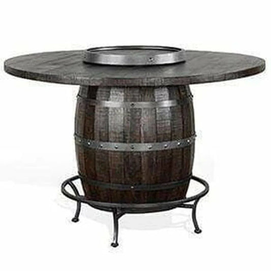 Unique Round 54" Counter Height Rustic Barrell Pub Table Counter Tables Sideboards and Things By Sunny D