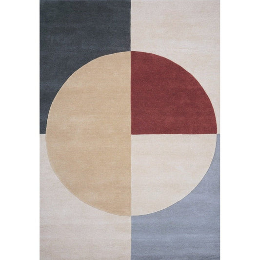 Radiality Ruby Wool Area Rug By Linie Design